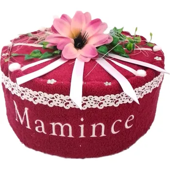 Bytová dekorace Veratex Textilní dort s výšivkou Mamince (1ks osuška 70x140cm) 21 barev