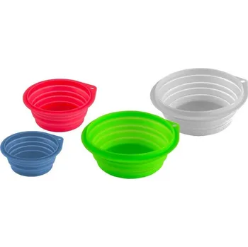Miska pro psa Miska silikonová pro psy, kočky, skládací, 1000 ml / reflexní zelená