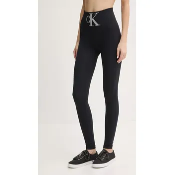 Dámské legíny Legíny Calvin Klein Jeans dámské, černá barva, s potiskem, 701233380 99X, vel. L
