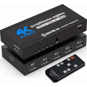 Video kabel Kabel SGEYR Przełącznik HDMI Switch 5x1 HDR 4K 60Hz PILOT HDMI - HDMI 0 m
