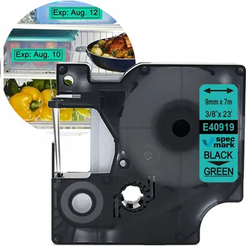 Pásek do tiskárny Páska do DYMO D1 40919 9mm/7m zelená/černá