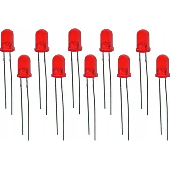 Dioda LED dioda 5mm THT kulatá červená - balení 10 Ks