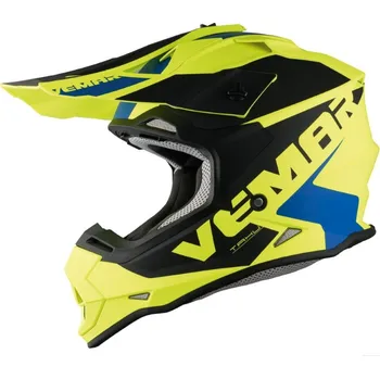 Helma na motorku MX helma Vemar Taku Eye fluo yellow, Velikost: S 55-56cm