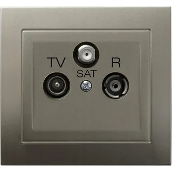 Elektrická zásuvka Anténní zásuvka nástěnná Ospel stříbrná