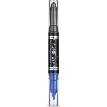Oční linky Rimmel Magnif'Eyes Double Ended Shadow And Liner 004 Dark Side Of Blue stíny na oči 0,9 ml odstíny modré