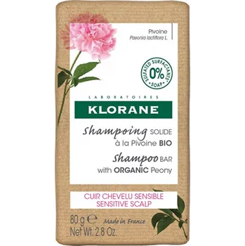 Šampon Klorane Pivoine Shampoo Bar - Tuhý šampon pro citlivou pokožku hlavy 80 g