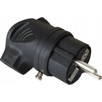 Elektrická zásuvka Gumová úhlová zástrčka TED 16A 250V s uzemněním, černá