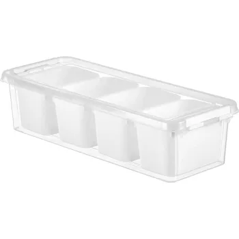 Dóza na potraviny Arte Regal Úložný třídící box, organizér 4v1 do lednice (3,5l) FRESH - 38x14x9