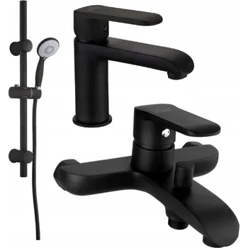 Vodovodní baterie Vanová baterie páková nástěnná Invena Siros černá