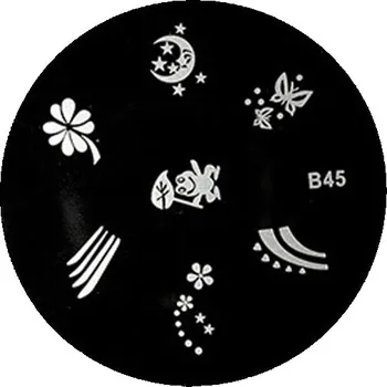 ŠABLONA S VZORY PRO RAZÍTKA NA NEHTY XS B 45