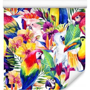 Fototapeta Tapeta do dětského pokoje AKVARELOVÉ Papoušky 3D