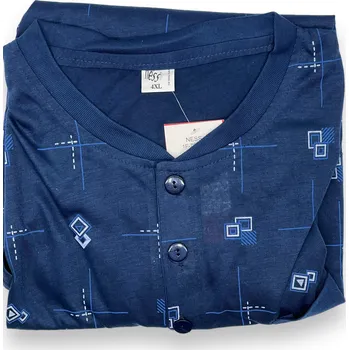 Ness Pánské bavlněné nadměrné pyžamo letní komplet JON Barva: Tmavě modrá, Velikost: 5XL