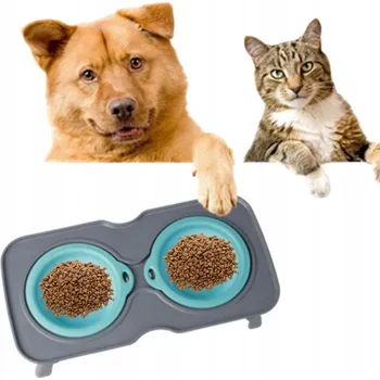 Miska pro psa Sada dvou silikonových misek petgetpet, černá, 1 l