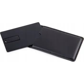 USB flash disk Flash disk MemoRabbit Kovová karta Černá + Gravírování + pouzdro kožené 8 GB USB 2.0 černý