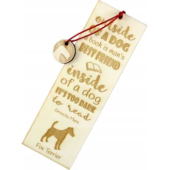 Doplněk ke knize Hladkosrstý foxteriér - gravírovaná záložka do knihy se psem, jméno psa