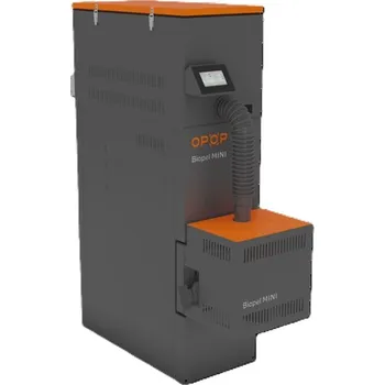 Kotel Kotel na pelety OPOP Biopel Mini Tower SET 21/V9 řídící jednotka, 21 kW, kompaktní násypka na 60 kg pelet, SVT 25302