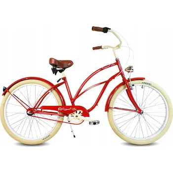Městské kolo Dámské městské kolo 26" cruiser ROSIE RoyalBI červené, 3 rychlosti, retro