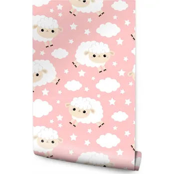 Tapeta Tapeta na zeď pro děti, ovečky, mraky, hvězdičky