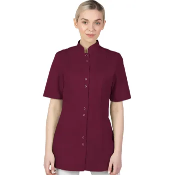 Zdravotnický oděv 46 DÁMSKÝ ZDRAVOTNICKÝ PLÁŠŤ NA ZIP SE STOJÁČKEM KOSMETICKÝ HALENA 141S