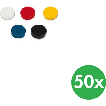 Kancelářský nábytek Sada magnetů pro popisovací tabule, průměr 30 mm, mix barev, 50 ks