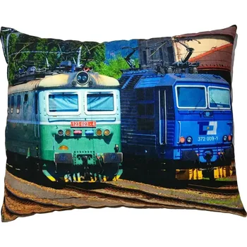 Dekorativní polštářek Polštářek s vlakem lokomotivou 123 023-4 (polštář lokomotiva , železnice , 372 009-1)