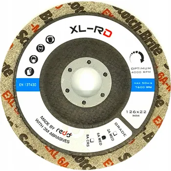 Příslušenství k brusce BRUSNÝ KOTOUČ XL-RD 126X22 6A STŘEDNÍ S LISOVANOU NETKANOU TEXTILIÍ 3M