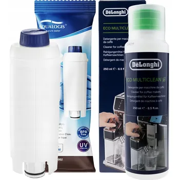 Příslušenství pro přípravu kávy Sada pro Delonghi Aqualogis Filtr AL-S002, Čisticí roztok DELONGHI 3013 250 ml