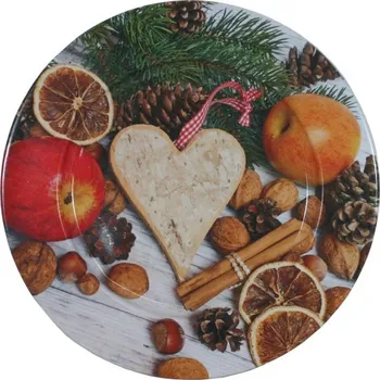 Talíř plechový dekorační Staročeské Vánoce 33 cm