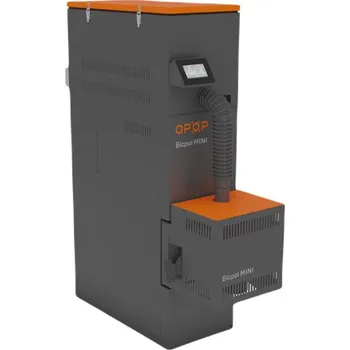 Kotel Kotel na pelety OPOP Biopel Mini Tower SET 11/V9 řídící jednotka, 11 kW, kompaktní násypka na 40 kg pelet, SVT 25300