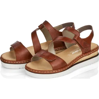 Dámské sandále Dámské kožené sandály 679C7-24 Rieker hnědá Barva: braun, Velikost: 42
