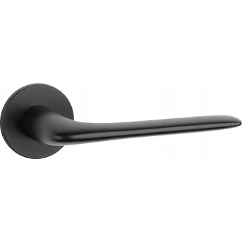 Dveřní kování Klika Viola, kulatá rozeta Super Slim 5 mm, černá matná APRILE