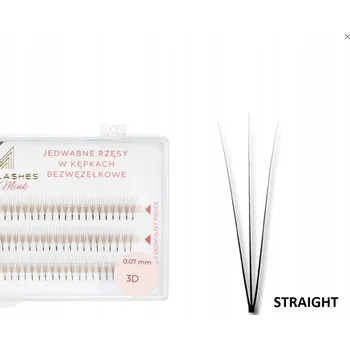 Umělé řasy 3D Řasy v trsech STRAIGHT | zakřivení CC | 13 mm