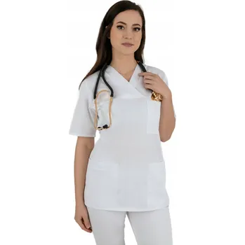 Dámská mikina 46 MIKINA DÁMSKÁ KLASICKÁ KOSMETICKÁ BÍLÁ OCHRANNÁ ZÁSTĚRA 074 l