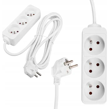 Napájecí kabel Prodlužovací Kabel přívod s lištou Masterled 1,5 m 3 ks zásuvky bílý