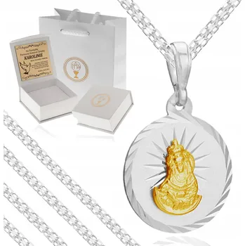 Řetízek ŘETÍZEK BISMARK + ZLACENÝ MEDAILE Matka Boží RYZOST 925 + GRAVÍROVÁNÍ