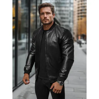 Pánský bomber Ozonee Pánská koženková bunda Delruba černá XL