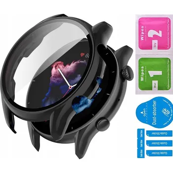 Pouzdro na mobilní telefon POUZDRO CASE BUMPER POUZDRO TVRZENÉ SKLO 2V1 PRO XIAOMI AMAZFIT GTR 3 / PRO