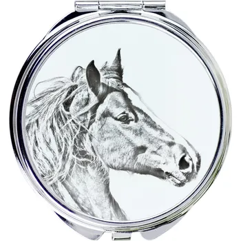 Kosmetické zrcátko Freiberger - kapesní zrcátko s koněm, personalizované zrcátko do kabelky