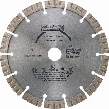 Řezný kotouč LASER-CUT L00114 - Diamantový kotouč segmentový 180 x 22,23 x 12mm LST