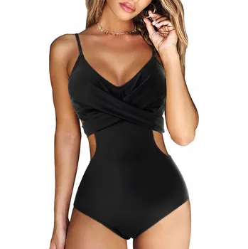 Dámské plavky SNM jednodílné plavky černé barvy, velikost M