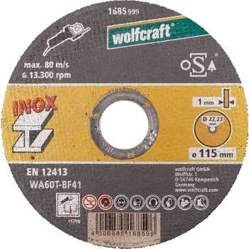 Řezný kotouč Wolfcraft Řezací kotouč na ocel INOX 115x1,0 mm