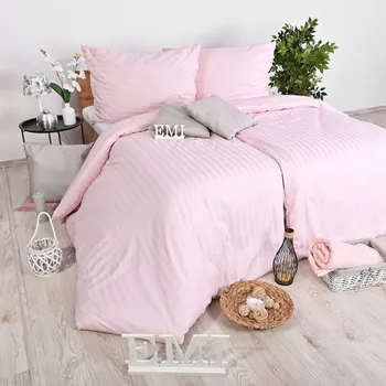 Povlečení Povlečení damaškové růžové EMI: Polštář 50x70