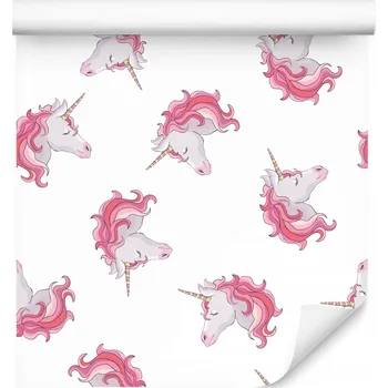 Fototapeta Tapeta pro dívky Jednorožci růžoví hlavy