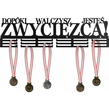 Věšák Věšák na medaile 80 CM Dokud bojuješ, jsi VÍTĚZ - Černý kovový