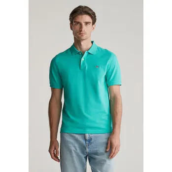 Pánská košile POLOKOŠILE GANT REG SHIELD SS PIQUE POLO TROPIC BLUE