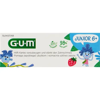 zubní pasta SUNSTAR GUM JUNIOR zubní pasta pro děti s jahodovou příchutí 50 ml