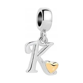 Přívěsek Přívěsek na náramek písmeno písmeno K stříbro 925