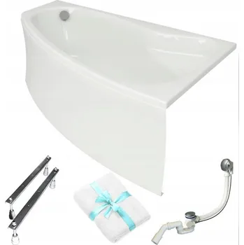 Vana Asymetrická vana Cersanit SICILIA 170x100 PRAVÁ bílá, včetně obložení, sifonu a nožiček