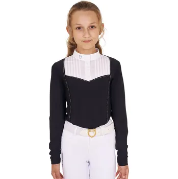 EQUESTRO Triko závodní Rhinestone Equestro, dívčí, černé 10 let