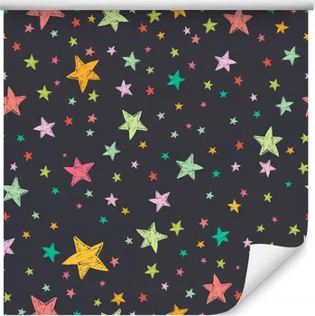 Fototapeta Dětská tapeta barevné hvězdičky vesmír obloha